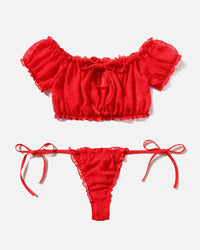 Mesh Butterfly Bra and Panty Set - Cinderella