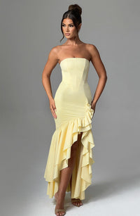 Angelina Maxi Dress - Lemon - Cinderella