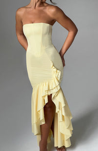 Angelina Maxi Dress - Lemon - Cinderella
