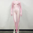Anika Midi Dress - Mesh Long Sleeve in Pink - Cinderella