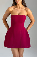 Asha Mini Dress - Wine - Cinderella