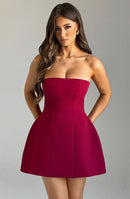 Asha Mini Dress - Wine - Cinderella