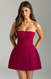 Asha Mini Dress - Wine - Cinderella