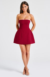 Asha Mini Dress - Wine - Cinderella