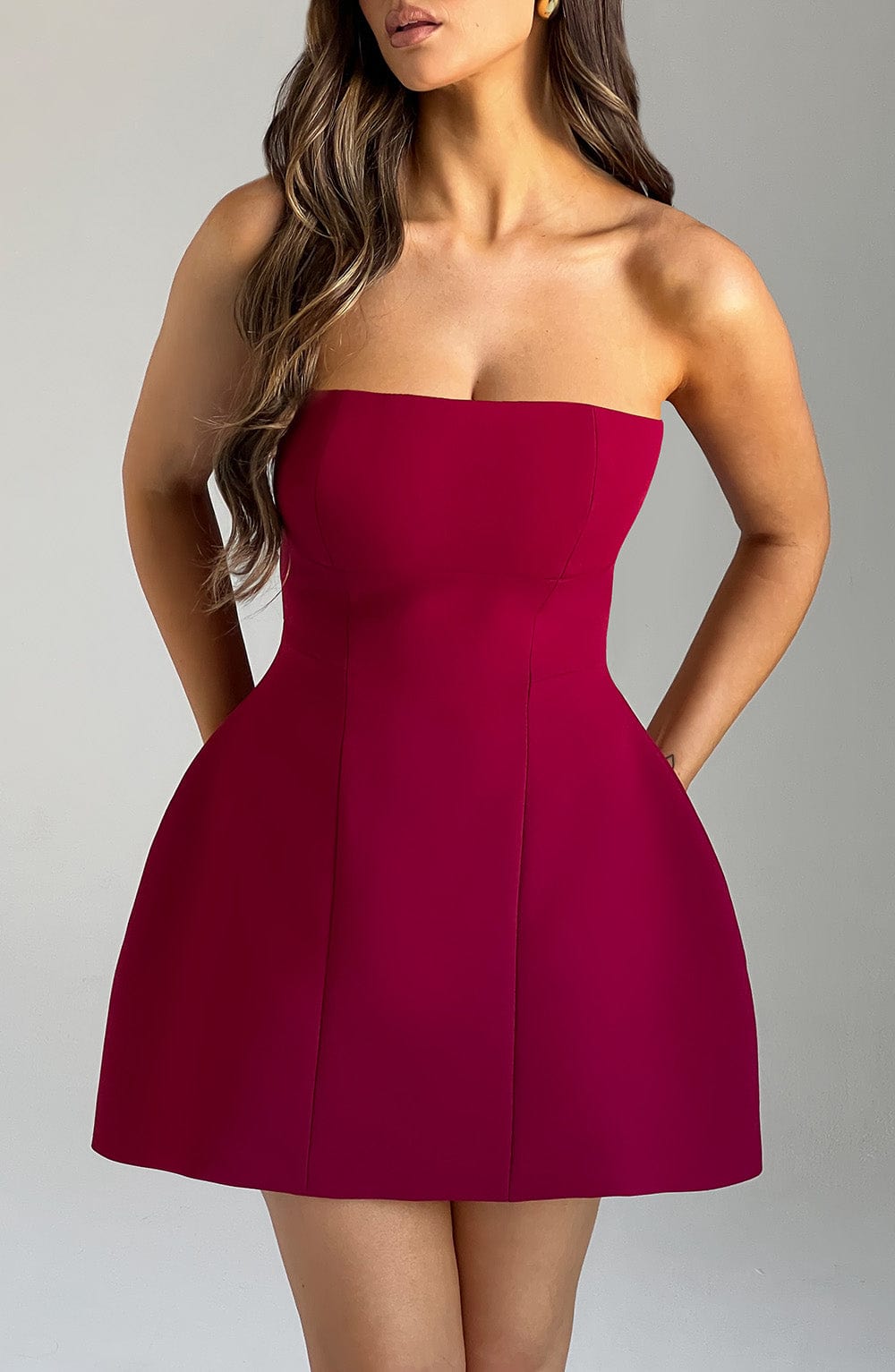 Asha Mini Dress - Wine - Cinderella
