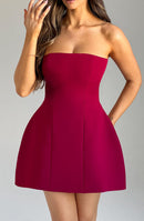 Asha Mini Dress - Wine - Cinderella