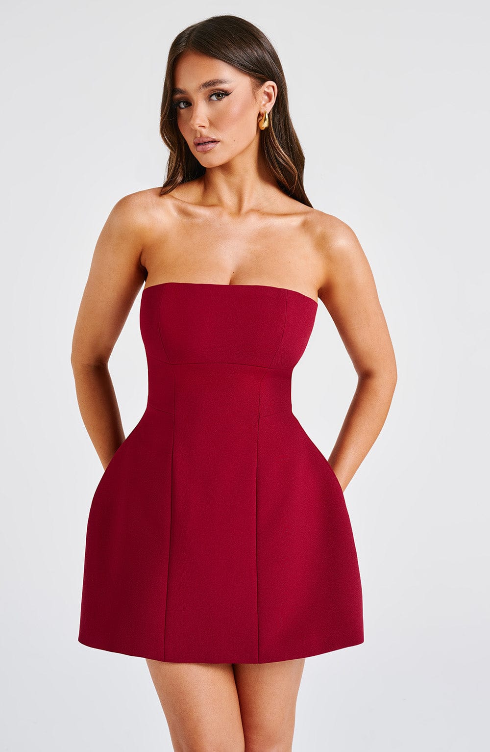 Asha Mini Dress - Wine - Cinderella