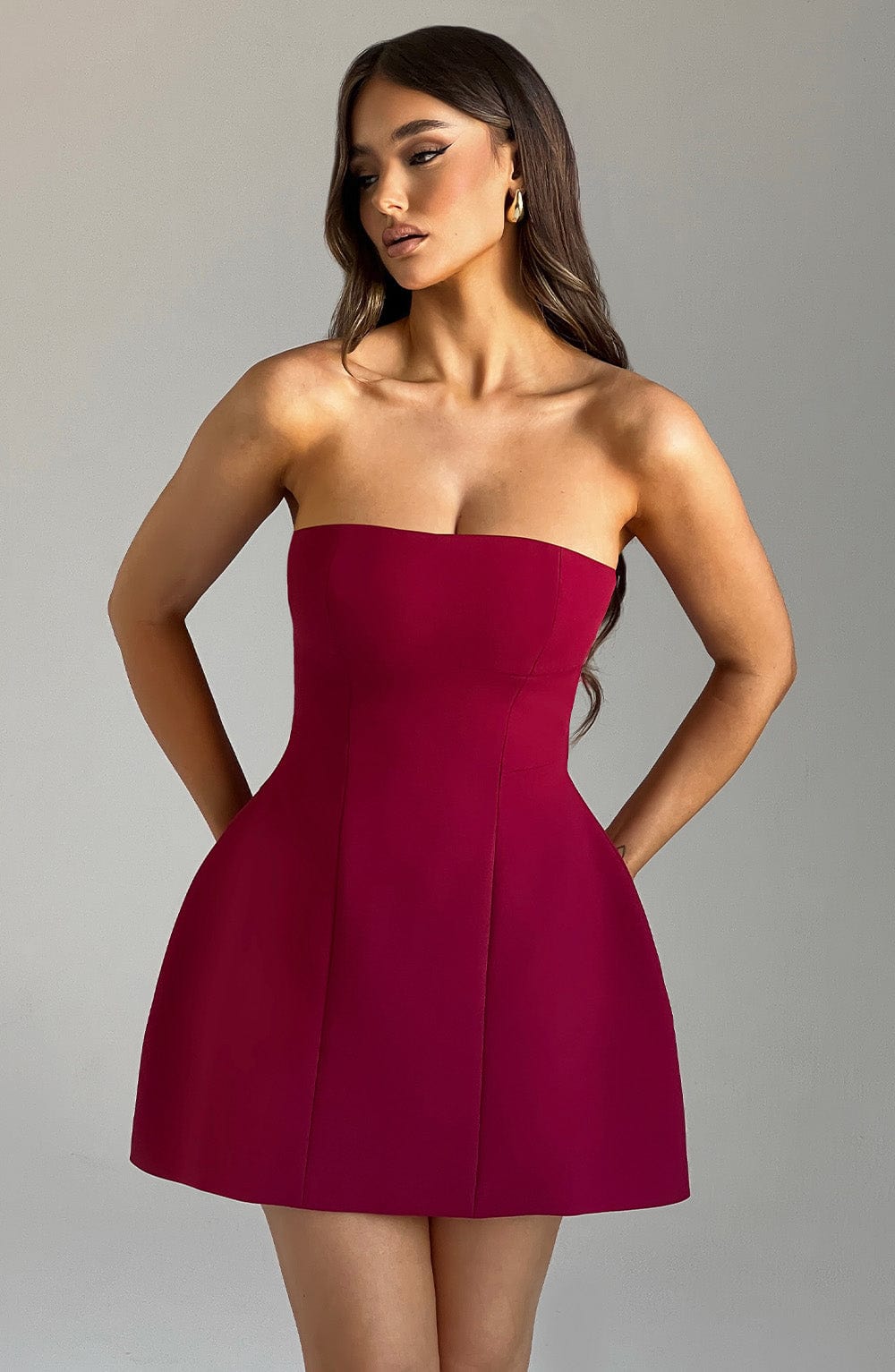 Asha Mini Dress - Wine - Cinderella