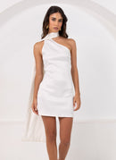 Cassandra Scarf Mini Dress - Pearl - Cinderella
