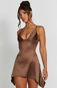 Clarise Mini Dress - Chocolate - Cinderella
