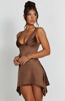Clarise Mini Dress - Chocolate - Cinderella