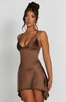 Clarise Mini Dress - Chocolate - Cinderella