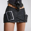 Cross Belt Vintage Mini Skirt - Cinderella