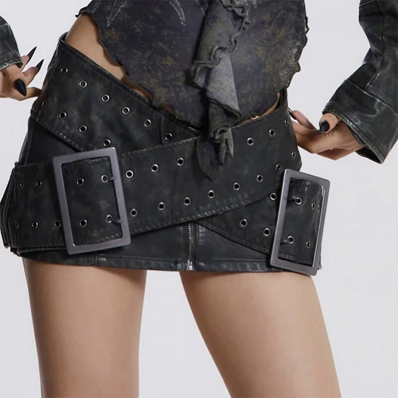 Cross Belt Vintage Mini Skirt - Cinderella