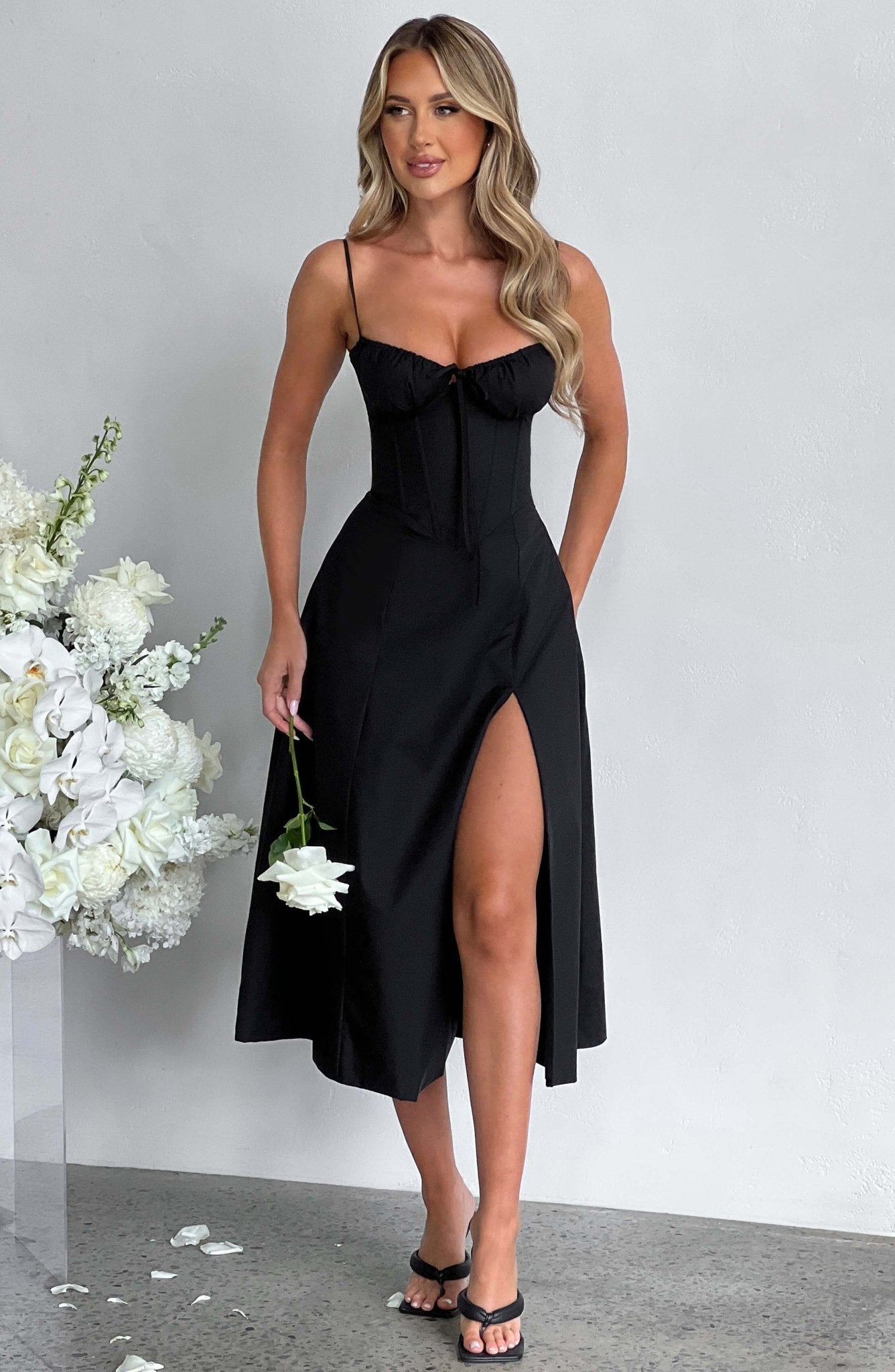 Vestido midi Dalila - Negro