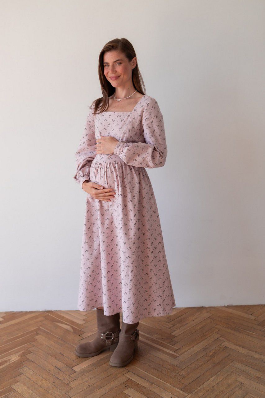Grace Nursing & Maternity Dress – Dusty Rose Floral