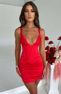Izabella Mini Dress - Red - Cinderella