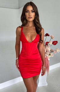 Izabella Mini Dress - Red - Cinderella