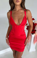 Izabella Mini Dress - Red - Cinderella