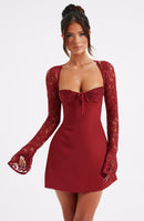 Jacinta Mini Dress - Red - Red Mini Dress