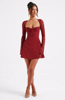 Jacinta Mini Dress - Red - Red Mini Dress
