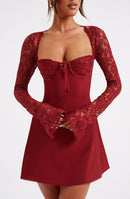 Jacinta Mini Dress - Red - Red Mini Dress