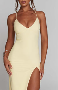 Kiara Midi Dress - Lemon - Cinderella