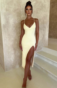 Kiara Midi Dress - Lemon - Cinderella