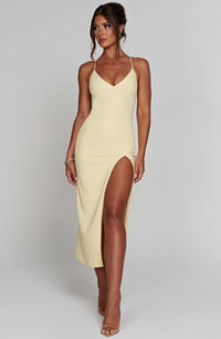 Kiara Midi Dress - Lemon - Cinderella