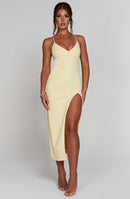 Kiara Midi Dress - Lemon - Cinderella