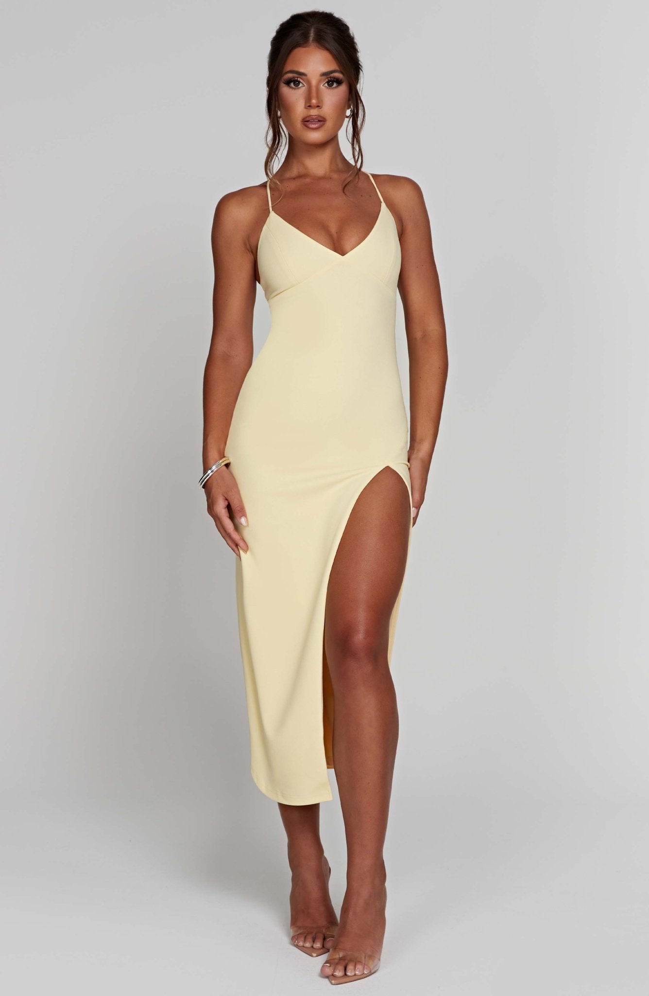 Kiara Midi Dress - Lemon - Cinderella