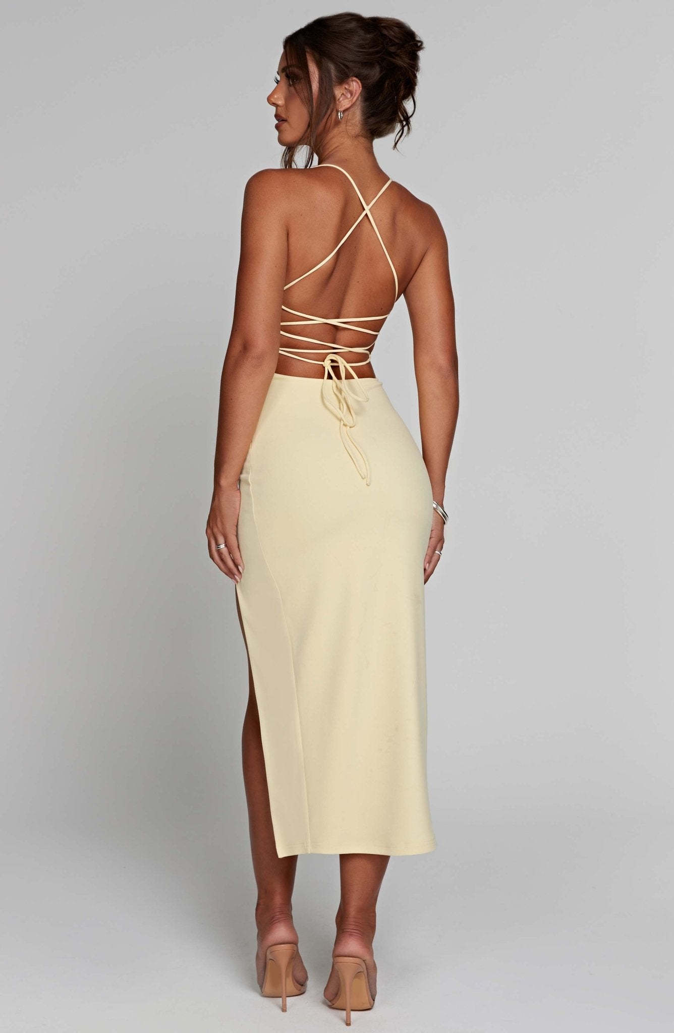 Kiara Midi Dress - Lemon - Cinderella