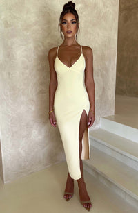 Kiara Midi Dress - Lemon - Cinderella