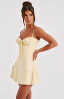 Lacey Mini Dress - Lemon - Cinderella