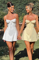 Lacey Mini Dress - Lemon - Cinderella