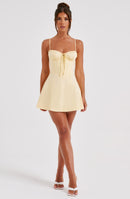 Lacey Mini Dress - Lemon - Cinderella