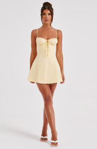 Lacey Mini Dress - Lemon - Cinderella