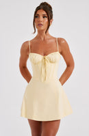 Lacey Mini Dress - Lemon - Cinderella
