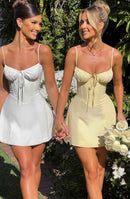 Lacey Mini Dress - Lemon - Cinderella