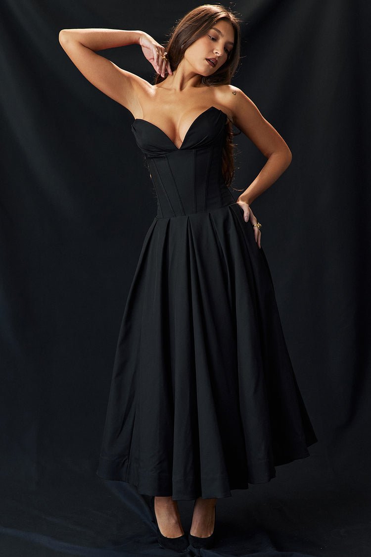 Lolita Midi Dress - Black - Cinderella