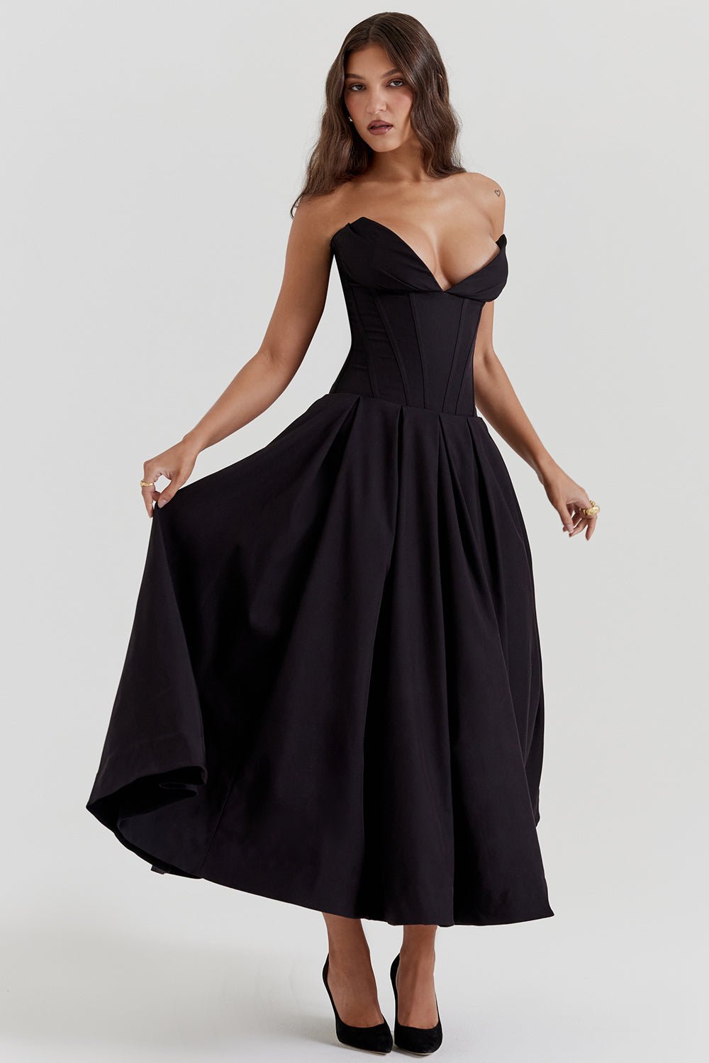 Lolita Midi Dress - Black - Cinderella