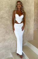 Luminous Breeze Maxi Skirt-White - Cinderella