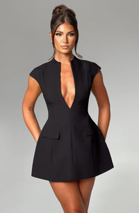 Luna Mini Dress - Black - Black Mini Dress