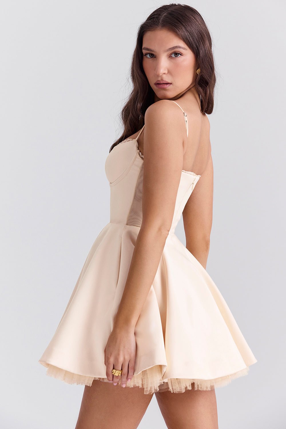 Madeline Ballerina Mini Dress - Vintage Cream - Cinderella