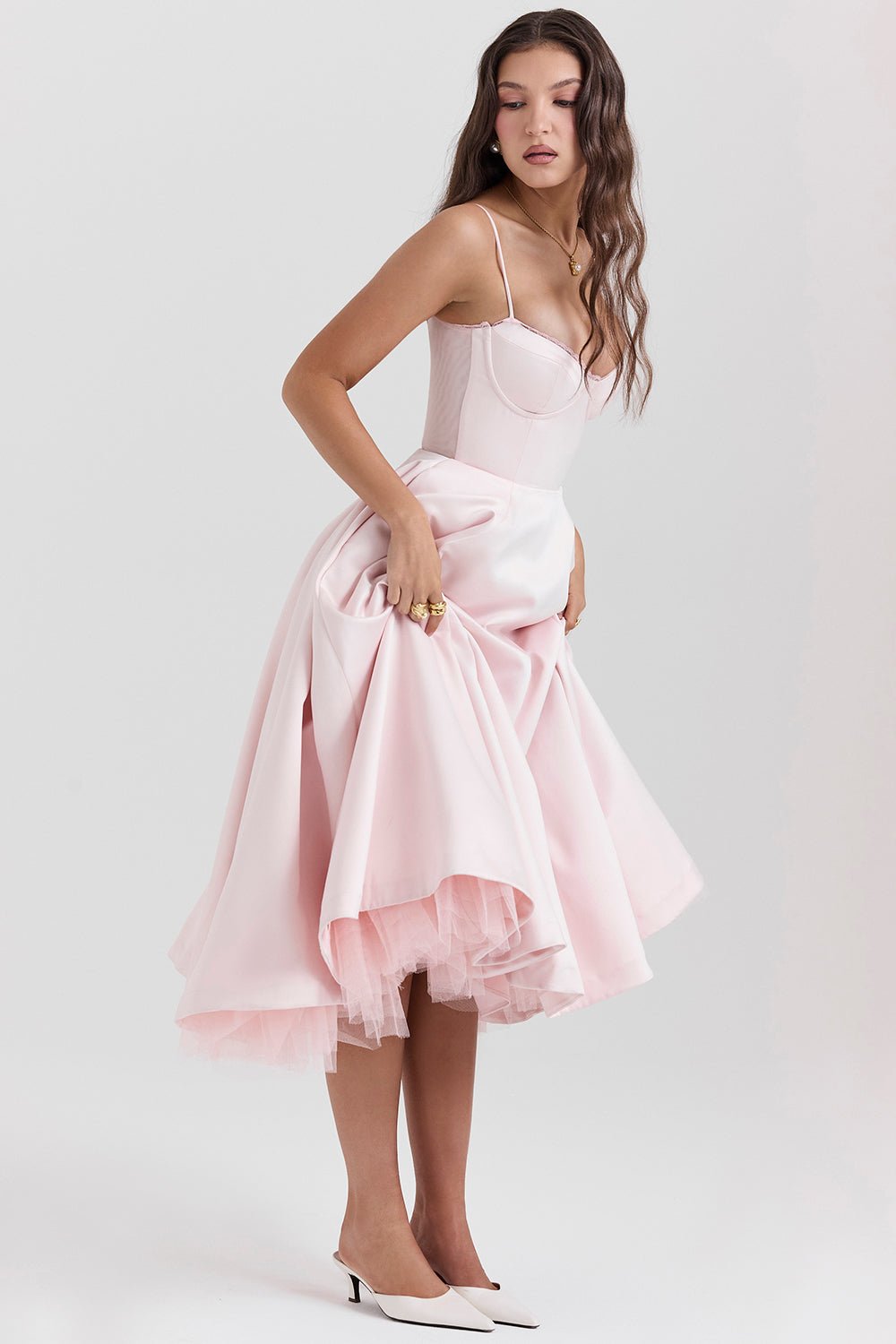 Madeline Midi Dress - Pink - Cinderella
