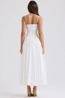 Margaret White Cotton Maxi Sundress - Cinderella