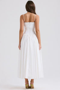Margaret White Cotton Maxi Sundress - Cinderella
