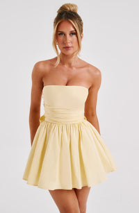 Melinda Mini Dress - Lemon - Cinderella