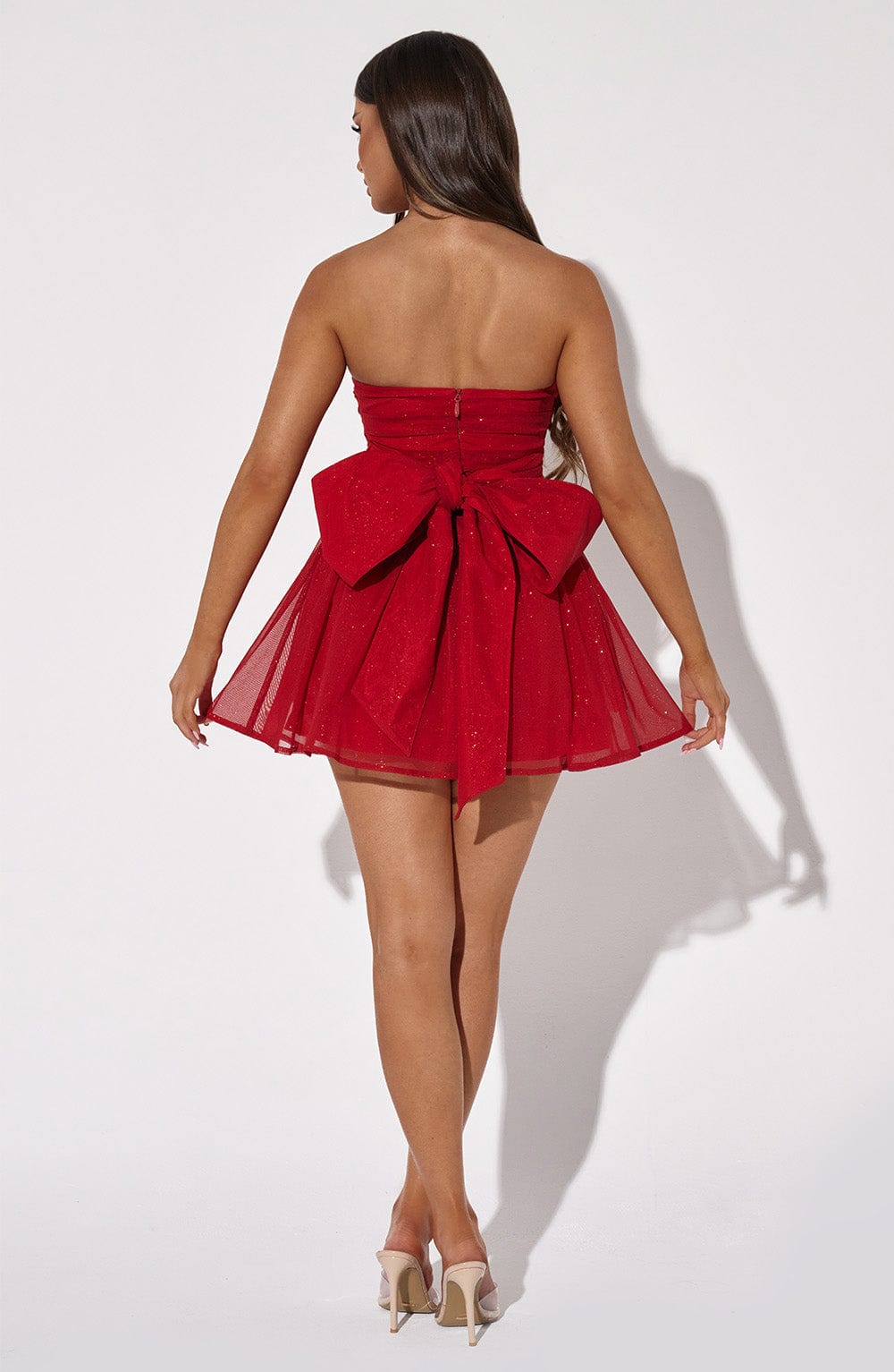 Melinda Mini Dress - Red Sparkle - Cinderella