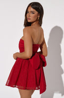 Melinda Mini Dress - Red Sparkle - Cinderella